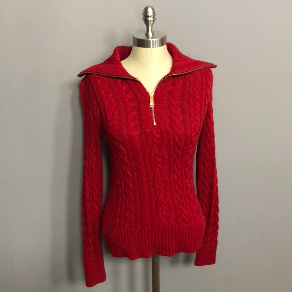 Ralph Lauren red cable knit sweater size small